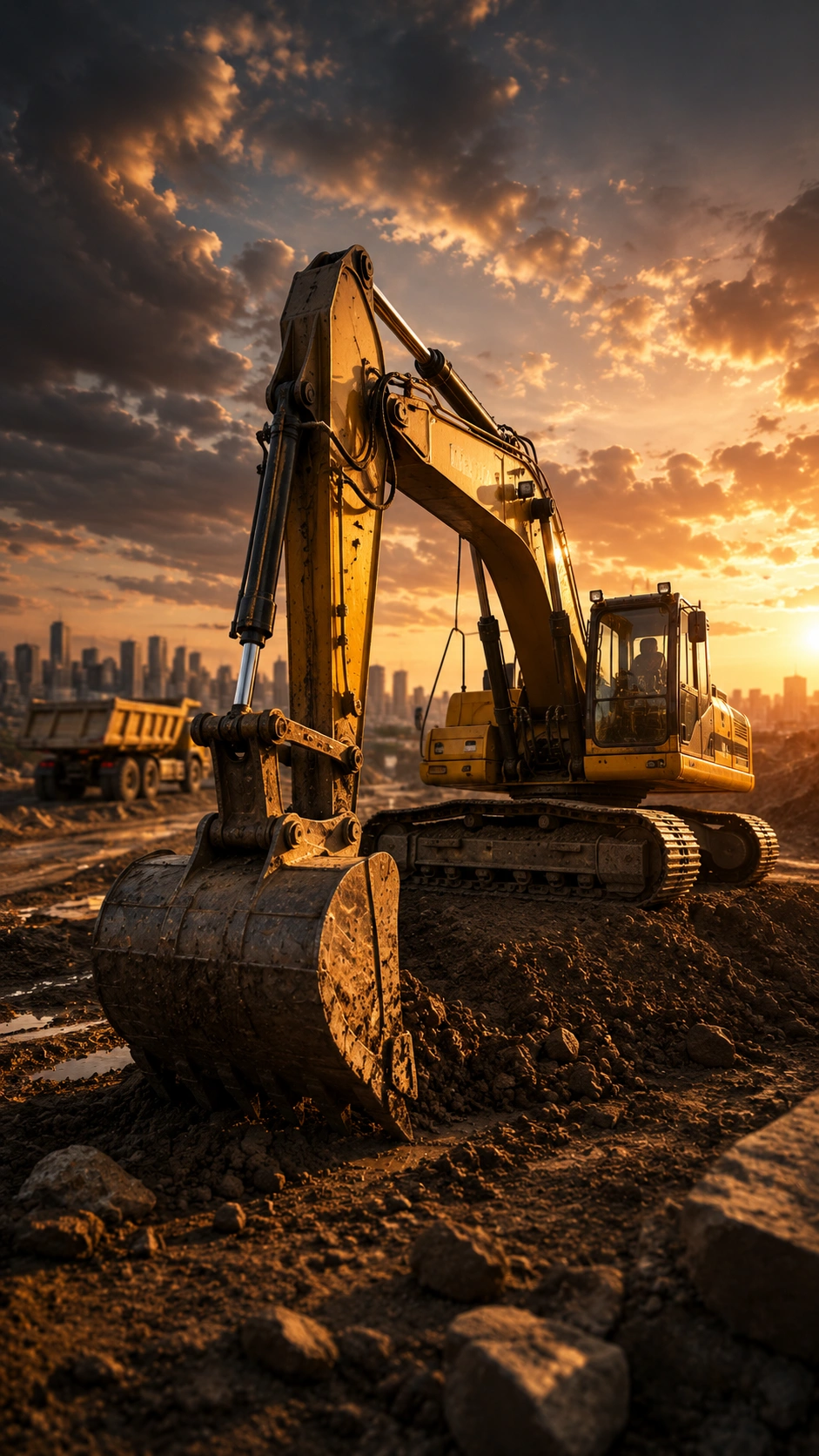 Earthmoving equipment rental on a UAE site
